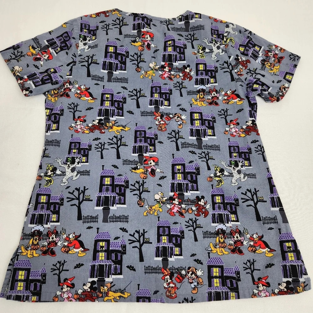 Disney Characters Halloween Scrub Top. Small - Picture 6 of 7